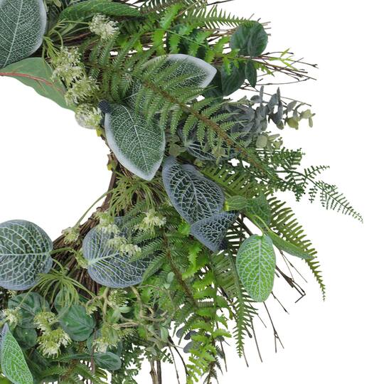 22" Green Eucalyptus, Ivy & Fern Wreath